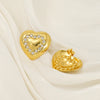 Wholesale Elegant Retro Heart Shape 316L Stainless Steel 18K Gold Plated Pearl Earrings For Women