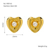 Wholesale Elegant Retro Heart Shape 316L Stainless Steel 18K Gold Plated Pearl Earrings For Women
