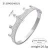 Wholesale Elegant Retro Hollow Geometric Golden Crown Titanium Steel Bracelet For Female With Gold Plated Design
