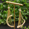 Wholesale Elegant Retro Long Pearl Tassel Earrings Natural Pearl Geometric Design