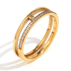 Wholesale Elegant Retro Niche Fashion Stainless Steel 18K Gold Plated Geometric Irregular Bracelet And Ring