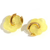 Wholesale Elegant Retro Small Flower Stainless Steel Electroplated 18K Gold Color Women's Earrings With Geometric Pattern