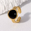 Wholesale Elegant Retro Stainless Steel Geometric Open Ring For Women Gold Plated Fadefree