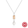 Wholesale Elegant S925 Sterling Silver Diamondencrusted Pearl Pendant Ochain Necklace With Geometric Design And Electroplating