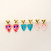 Wholesale Elegant Simple Color Drop Oil Paint Heart Shape Stainless Steel 18K Electroplated Earrings For Women