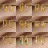 Wholesale Elegant Simple Geometric Zircon Earrings Highend Metal Style Copper Electroplating For Women