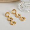 Wholesale Elegant Simple Style Circle Titanium Steel Patchwork Plating 18k Gold Plated Jewelry Set
