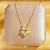 Wholesale Elegant Simple Style Classic Style Flower 304 Stainless Steel Copper Inlay 18K Gold Plated K Gold Plated Zircon Pendant Necklace
