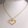 Wholesale Elegant Simple Style Shiny Heart Shape 304 Stainless Steel Copper Plating Inlay 18K Gold Plated Zircon Pendant Necklace