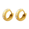 Wholesale Elegant Simple Titanium Steel Earrings With Inlaid Zircon Geometric U Shaped Design Gold Plated For Women