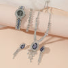 Wholesale Elegant Small And Exquisite Rhinestone Strap Ladies' Watch Set With Stainless Steel Strap Alloy Case And Round Dial