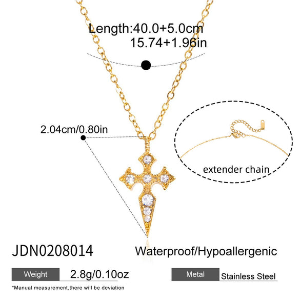 Wholesale Elegant Stainless Steel Jewelry With Cross Crown Roman Numerals Electroplated For Women Earrings Necklaces Bracelets
