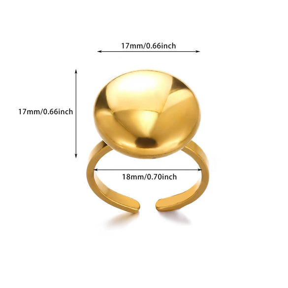 Wholesale Elegant Stainless Steel Open Ring With Star Heart Geometric Pattern And Electroplating Treatment