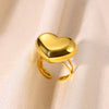 Wholesale Elegant Stainless Steel Open Ring With Star Heart Geometric Pattern And Electroplating Treatment