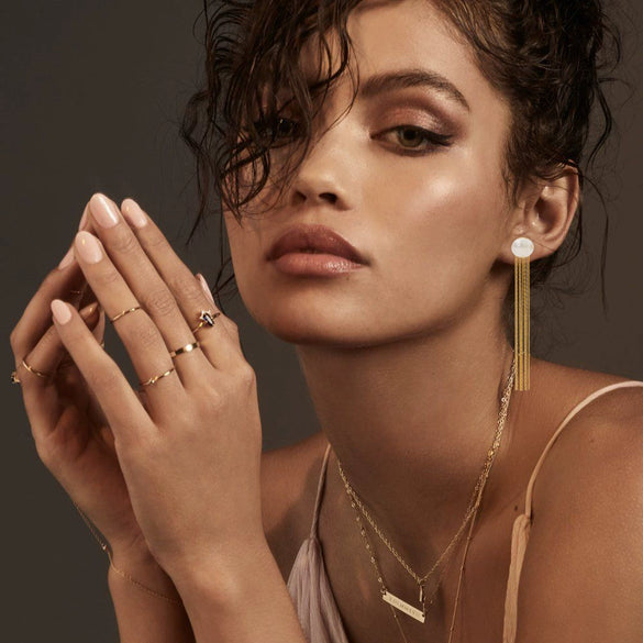 Wholesale Elegant Stainless Steel Pearl Long Tassel Earrings With Geometric Design And Electroplating For Women