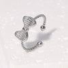 Wholesale Elegant Sweet Bow Open Gold Plated Stainless Steel Ring For Women