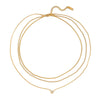 Wholesale Elegant Threelayer Geometric Zircon Stainless Steel Snake Bone Chain Necklace With Electroplating