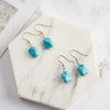 Wholesale Elegant Turquoise S925 Sterling Silver Geometric Retro Earrings With Electroplating