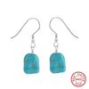 Wholesale Elegant Turquoise S925 Sterling Silver Geometric Retro Earrings With Electroplating