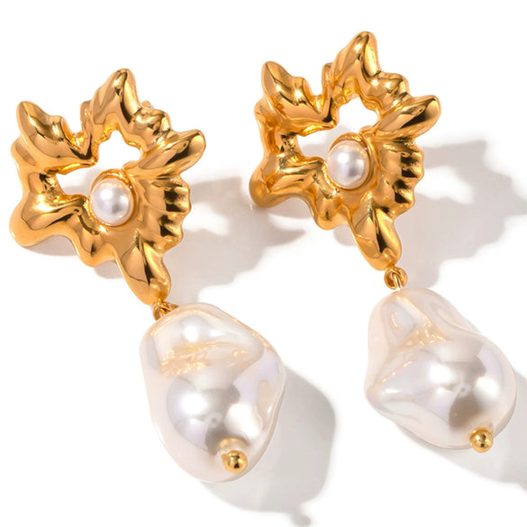 Wholesale Elegant Women's Earrings Stainless Steel 8K Gold Plated Zircon Inlaid With Geometric Devil's Eye Flower Love Combination Electroplated