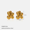 Wholesale Elegant Women's Stainless Steel Electroplated Irregular Geometric Square Hollow Peach Heart Poker Earrings