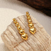 Wholesale Elegant Women's Stainless Steel Electroplated Irregular Geometric Square Hollow Peach Heart Poker Earrings
