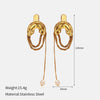 Wholesale Elegant Women's Stainless Steel Electroplated Irregular Geometric Square Hollow Peach Heart Poker Earrings