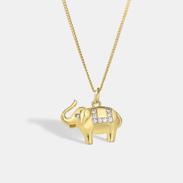 Wholesale Elephant Pendant Collarbone Necklace Female Copper Animals Style
