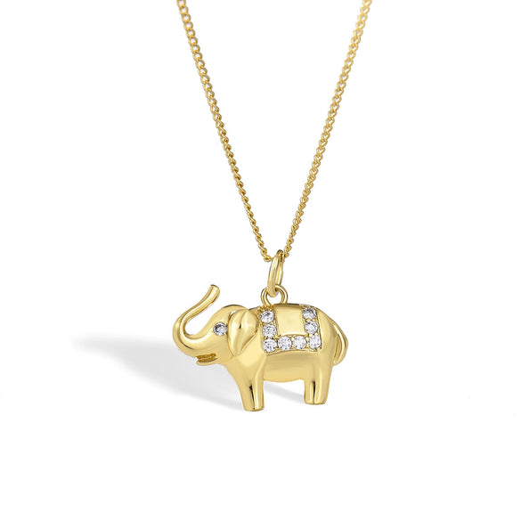 Wholesale Elephant Pendant Collarbone Necklace Female Copper Animals Style