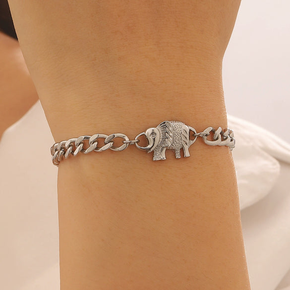 Wholesale Elephant Zinc Alloy Electroplated Necklace And Bracelet Set Women's Jewelry Accessories