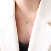 Wholesale Emerald Zircon Microinlay Titanium Steel 18K Gold Plated Necklace For Women