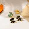 Wholesale Enamel Bow Stainless Steel Earrings For Women