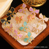 Wholesale Enamel Craft Dripping Oil Sweet Animal Pattern Stainless Steel Butterfly Earrings For Women