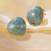 Wholesale Enamel Stainless Steel Geometric Oil Drop Women's Earrings Fresh And Sweet Style