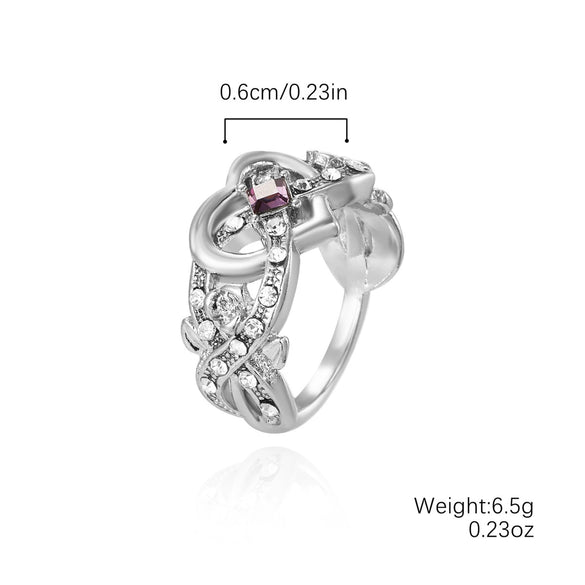 Wholesale Engagement Ring Zinc Alloy Inlaid Zircon Geometric Simple Style For Women