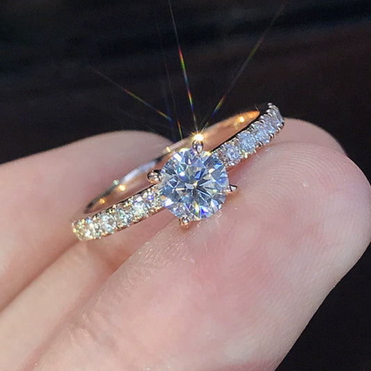 Wholesale Engagement Wedding Ring Stainless Steel Geometric Copper Platinum Plated
