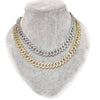 Wholesale Environmental Protection Alloy Hip Hop Domineering Stripshaped Ancient Rhombus Chain Necklace With Electroplating Treatment