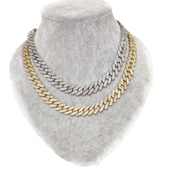 Wholesale Environmental Protection Alloy Hip Hop Domineering Stripshaped Ancient Rhombus Chain Necklace With Electroplating Treatment