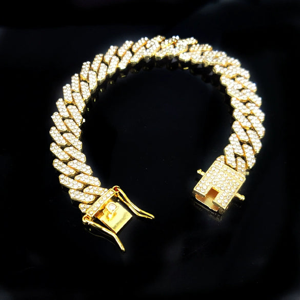 Wholesale Environmental Protection Alloy Hip Hop Domineering Stripshaped Ancient Rhombus Chain Necklace With Electroplating Treatment