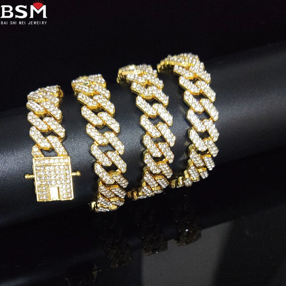 Wholesale Environmental Protection Alloy Hip Hop Domineering Stripshaped Ancient Rhombus Chain Necklace With Electroplating Treatment