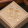 Wholesale Epoxy Colorful Butterfly Stainless Steel Necklace Set With Electroplating O Word Chain For Women