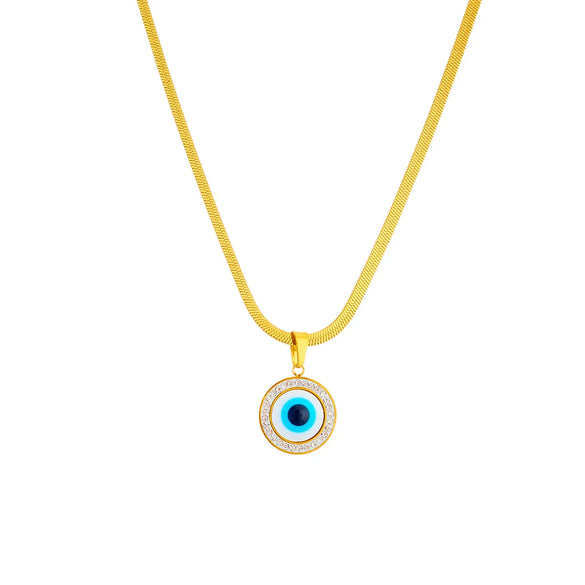 Copper 18K Gold Plated Ethnic Style Inlay Eye Zircon