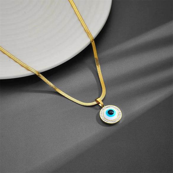 Copper 18K Gold Plated Ethnic Style Inlay Eye Zircon
