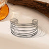 Wholesale Exaggerate Geometric Titanium Steel And Stainless Steel Adjustable Open Bracelet With Electroplating