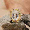 Wholesale Exaggerate Style Flower Shape S925 Sterling Silver Ring Set With Crystal Natural Topaz Citrine Amethyst Jewelry For Women