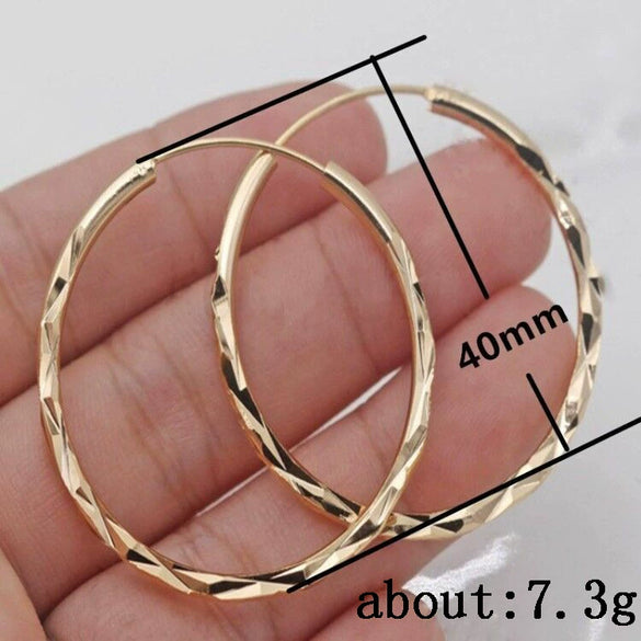Wholesale Exaggerated Big Circle Copper Earrings With Geometric Style And Electroplating Treatment
