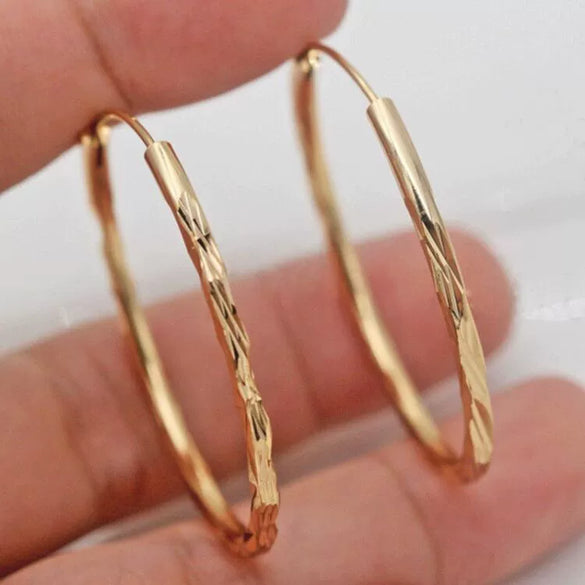 Wholesale Exaggerated Big Circle Copper Earrings With Geometric Style And Electroplating Treatment