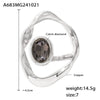 Wholesale Exaggerated Big Round Diamond Shaped Ring With Czech Big Diamond Copper Plated Real Gold Geometric Style Electroplating For Women
