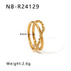 Wholesale Exaggerated Bump Irregular Geometric Stainless Steel Ring With Leaf Wave Geometric Pattern Electroplated