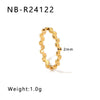 Wholesale Exaggerated Bump Irregular Geometric Stainless Steel Ring With Leaf Wave Geometric Pattern Electroplated